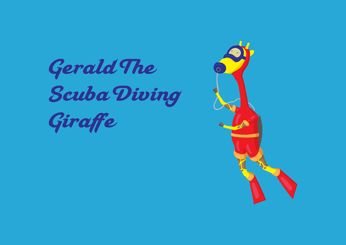 Character design  Environment design animation  preproduction ILLUSTRATION  giraffe scuba diving gerald