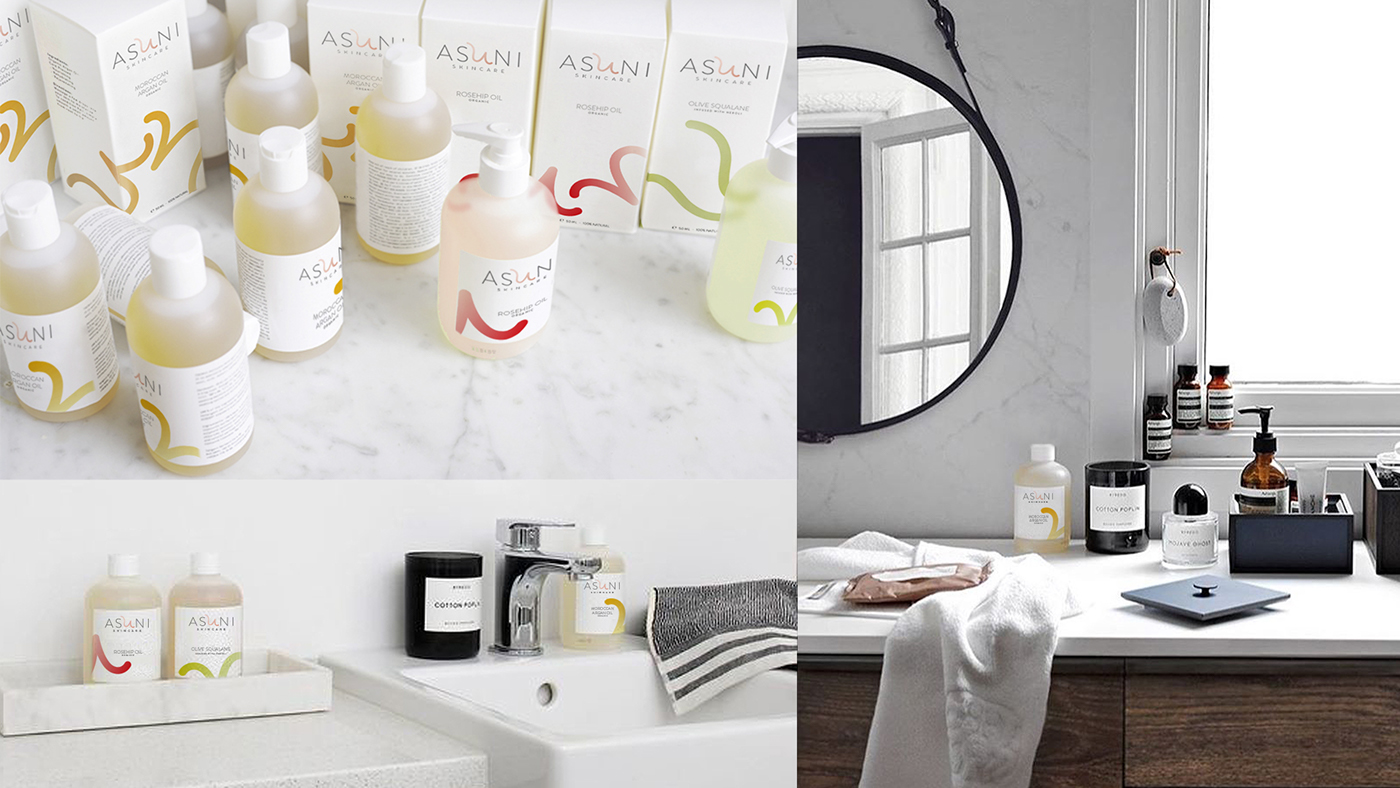 skincare Cosmetic branding  identity brand asuni logo