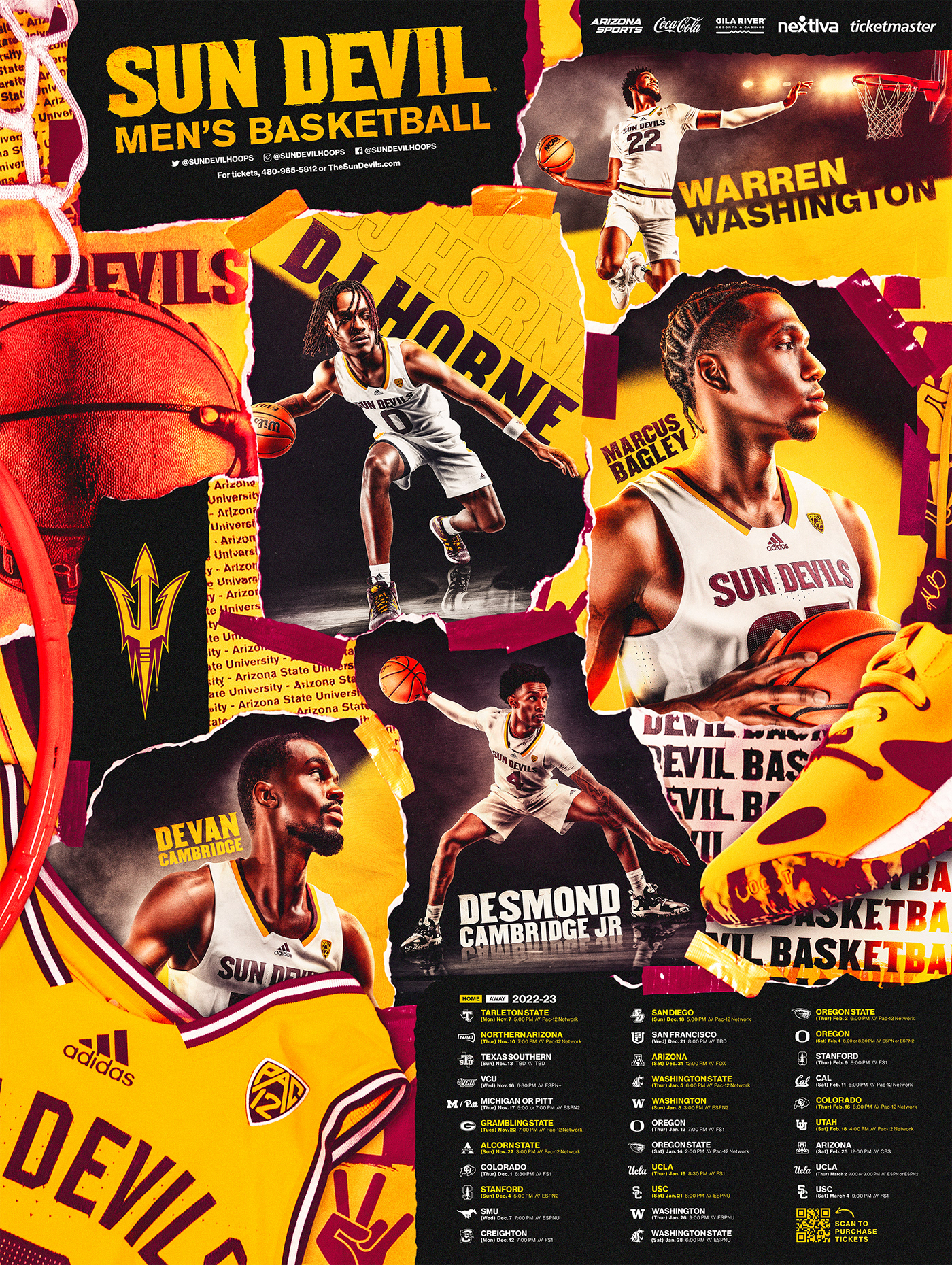 Arizona State University basketball college football NCAA Poster Design sports Sports Branding Sports Design