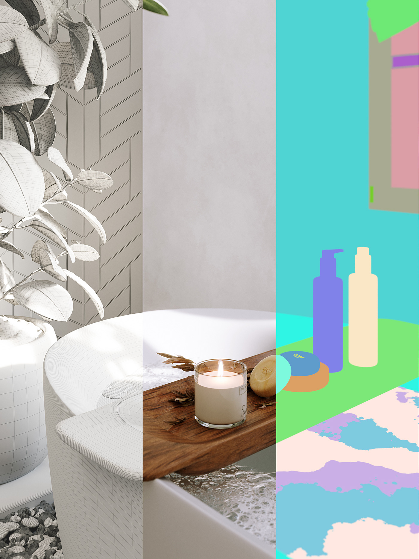 bathroom Foam bath Interior Render visualization 3D corona 3ds max