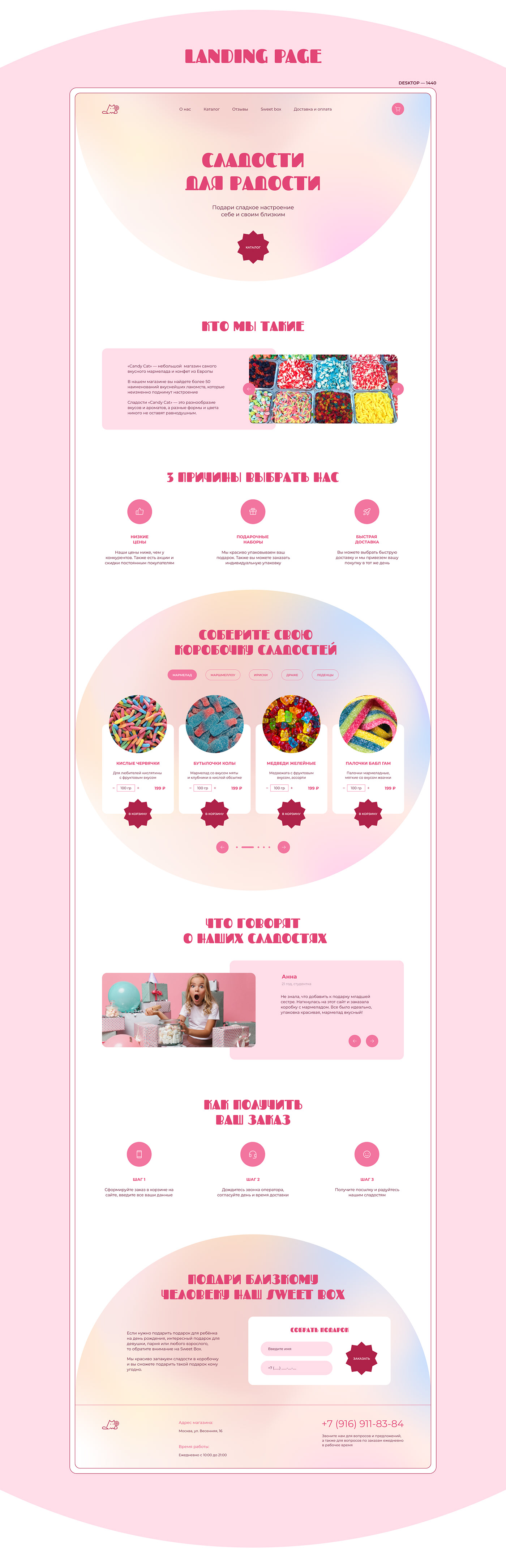 Candy design Figma Food  jelly landing page UI/UX Web Design  Website лендинг