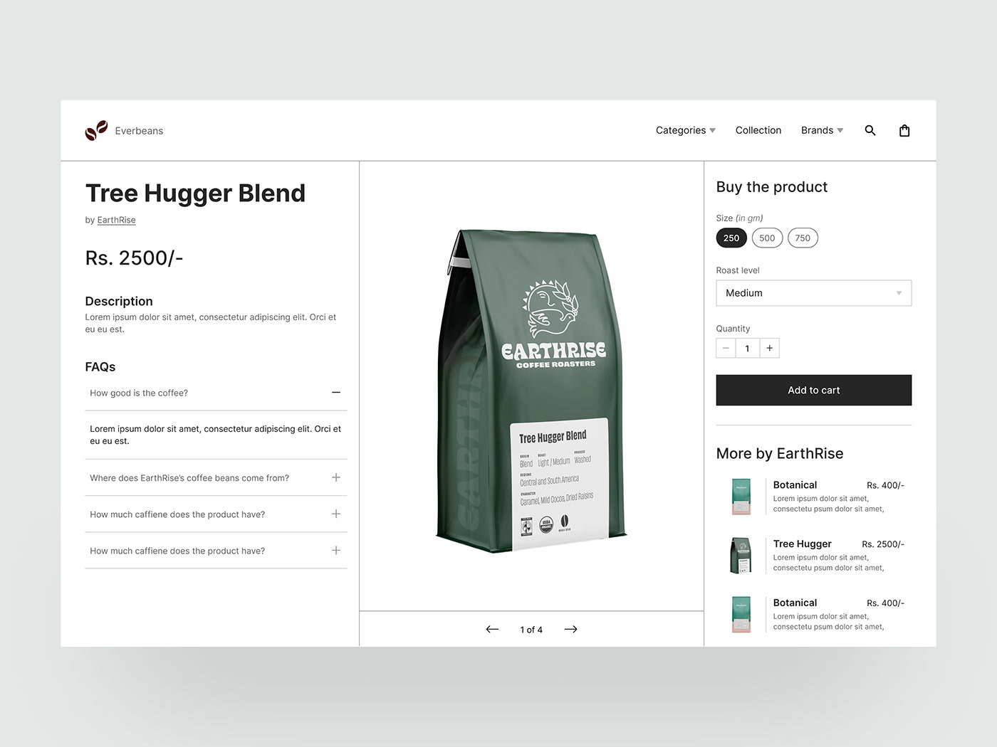 A design concept for an e-commerce website.
