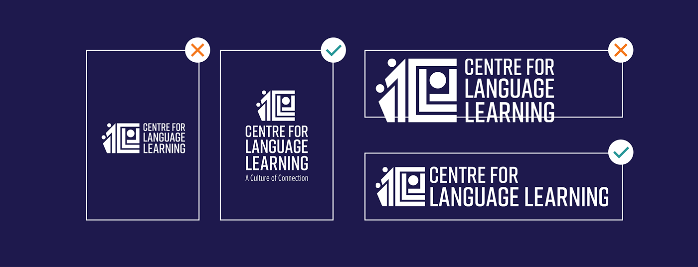 Corporate Identity Logo Design Language Learning Education college University identity brand