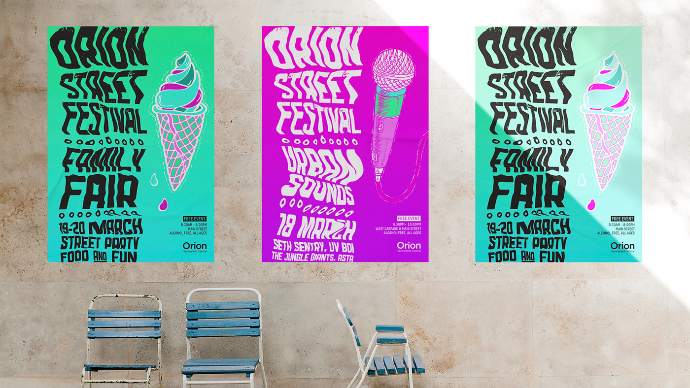 street festival neon colour pop bright function Event identity movement
