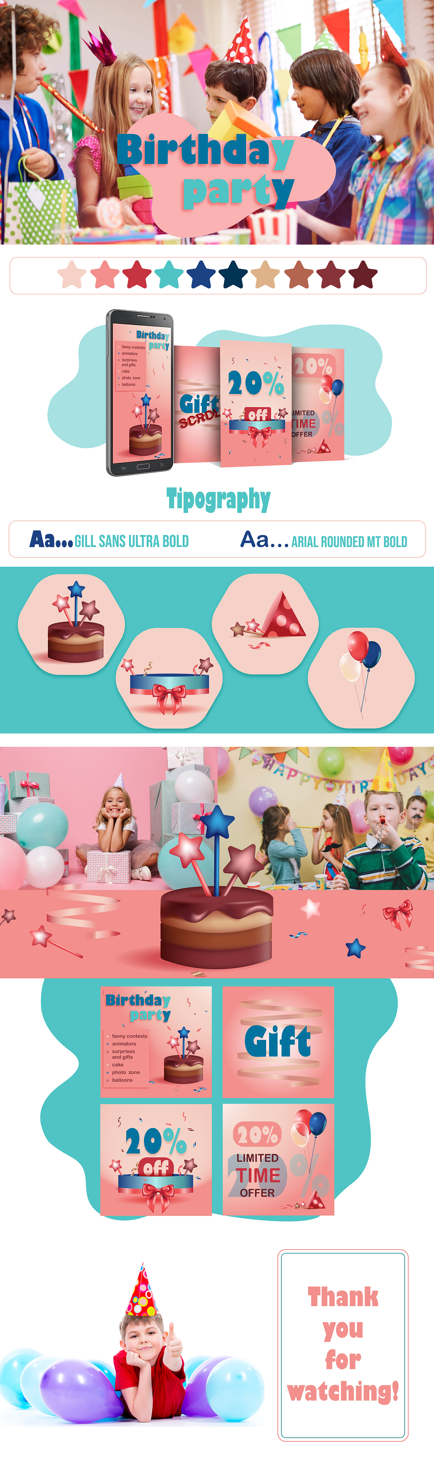 Instagram Post birthday party Birthday celebration party Socialmedia ILLUSTRATION  vector art mesh eventagency
