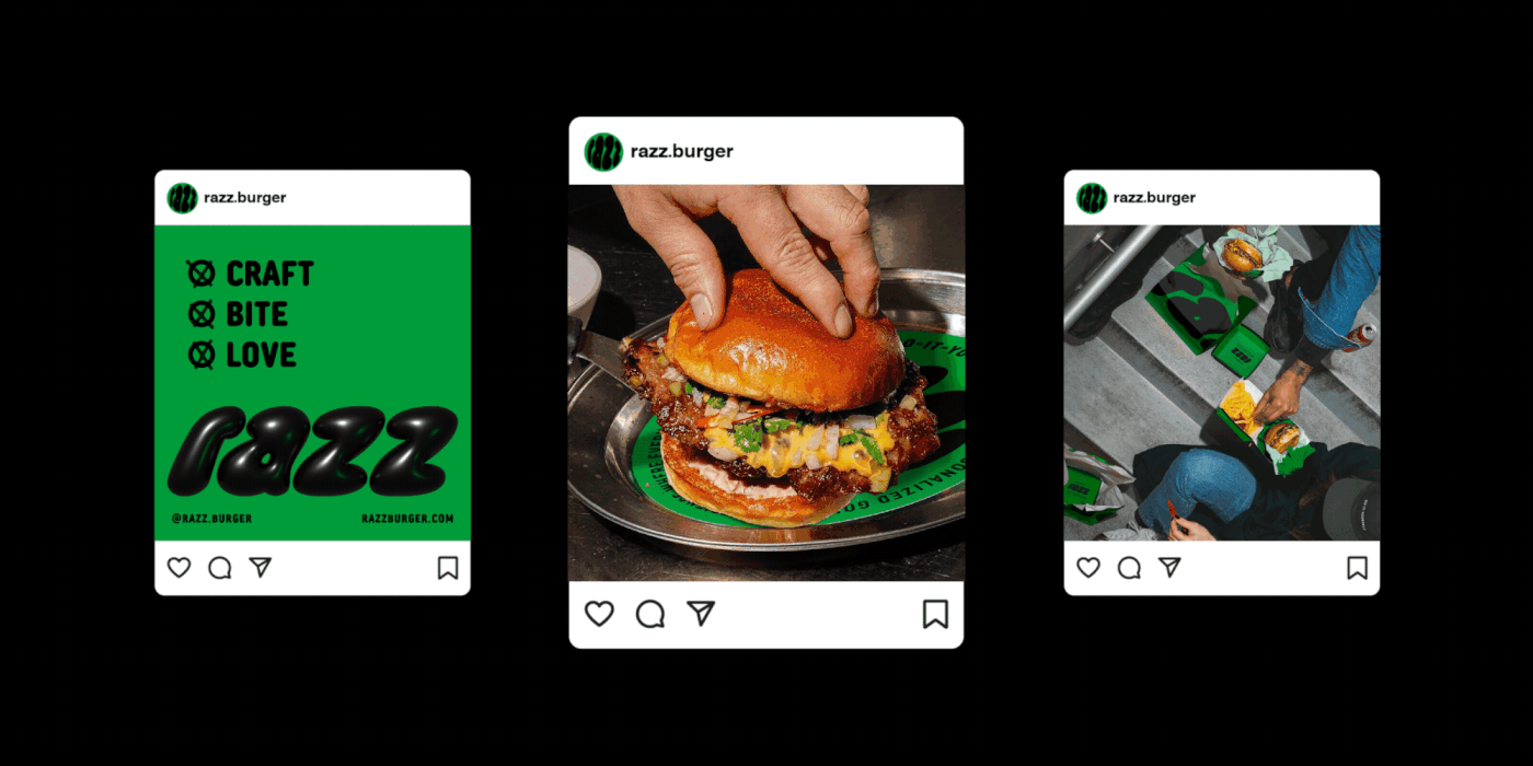 burger restaurant Street Food contemporary green brand identity identity bar