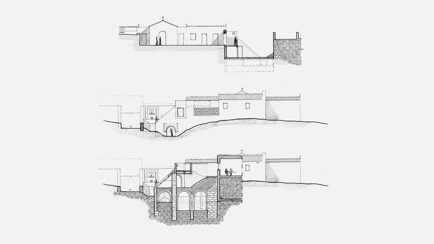 architecture Drawing  Project process handmade monastery building