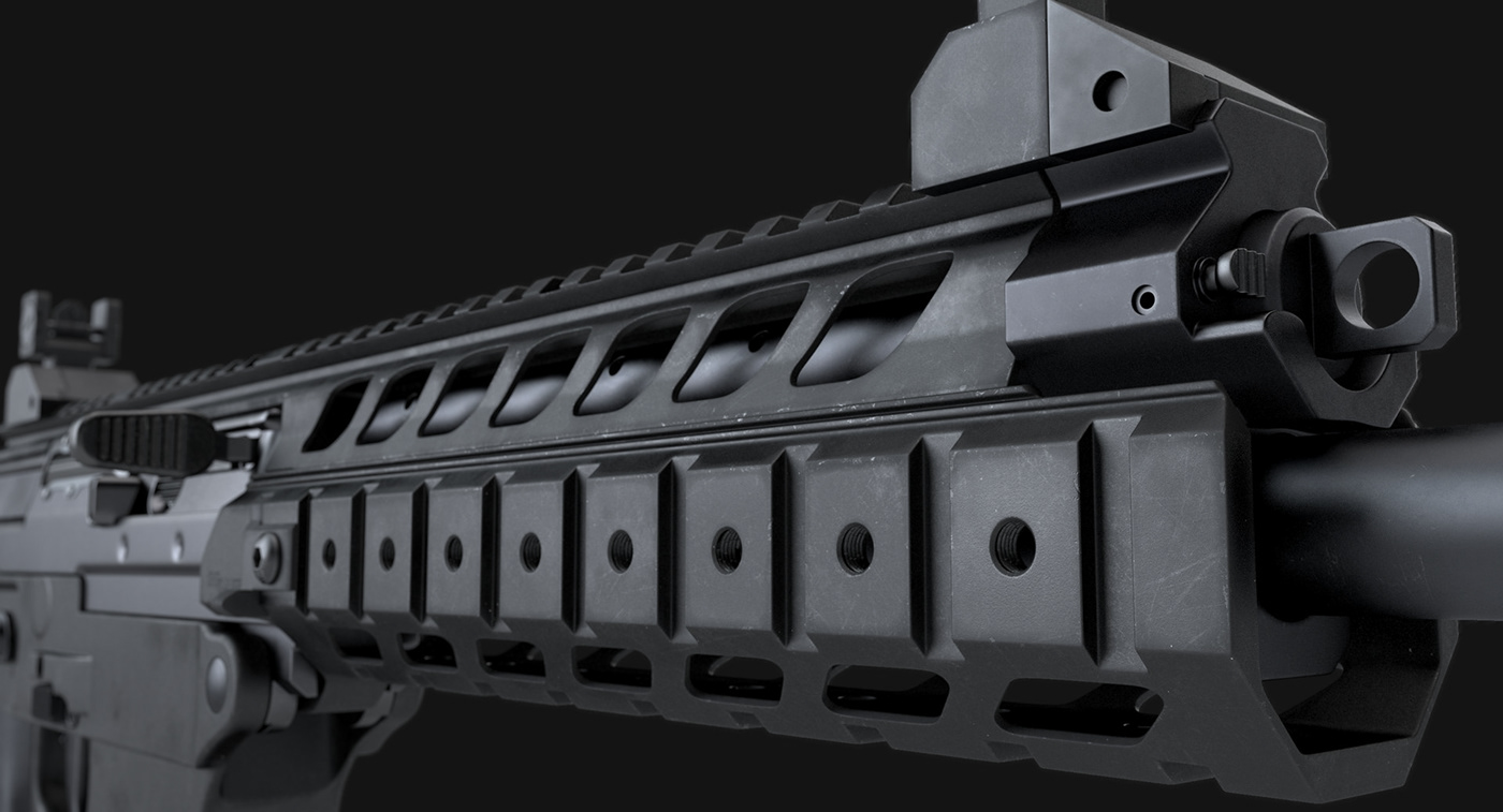 sig sauer assault rifle Weapon Military 5.56mm HardSurface vray 3D