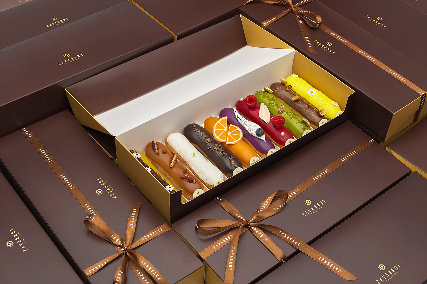 brand identity Eclair identity Packaging pastry pastry chef visual identity interior design  sweet Logo Design