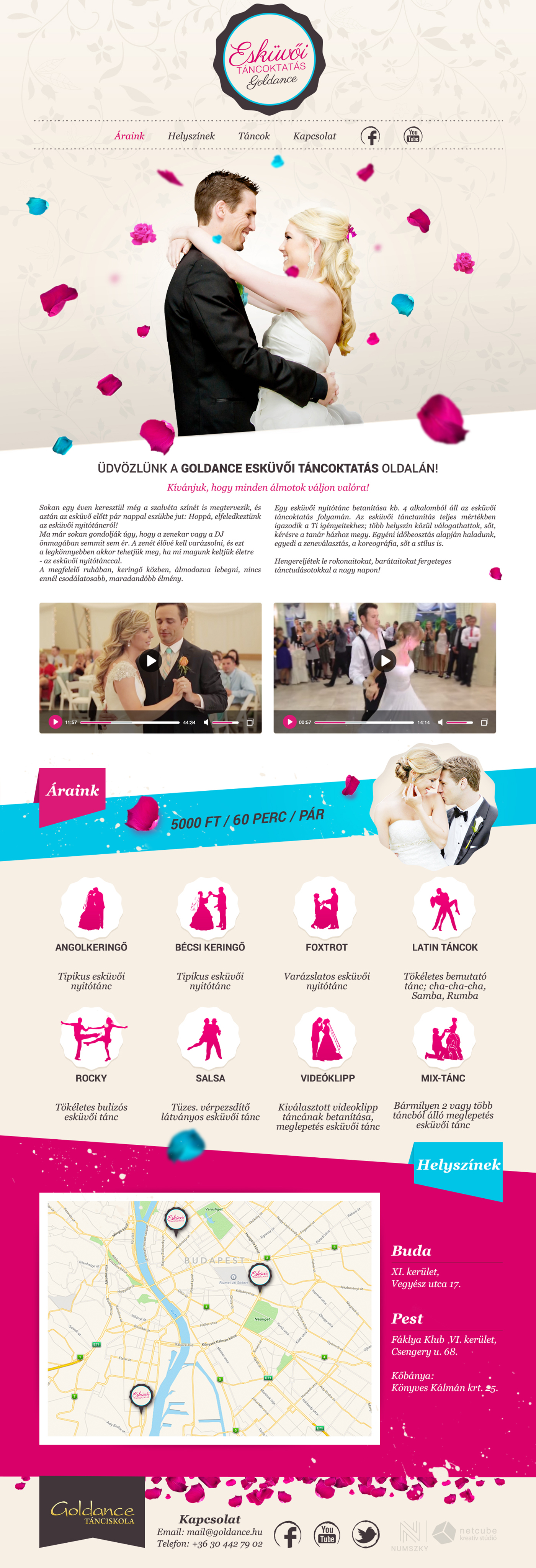 wedding one page web design