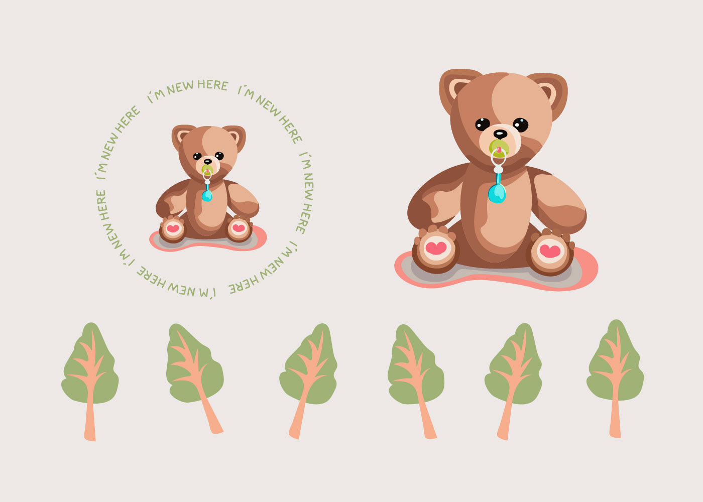 baby children bears pattern cute pacifier kids little bear