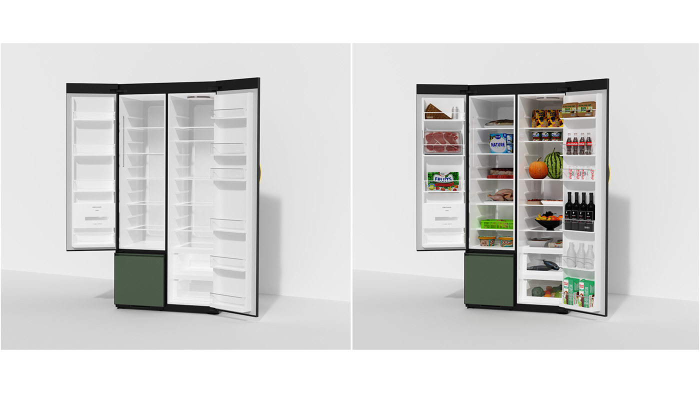3D built in industrial kitchen products minimal Outdoor product product design  refrigerator