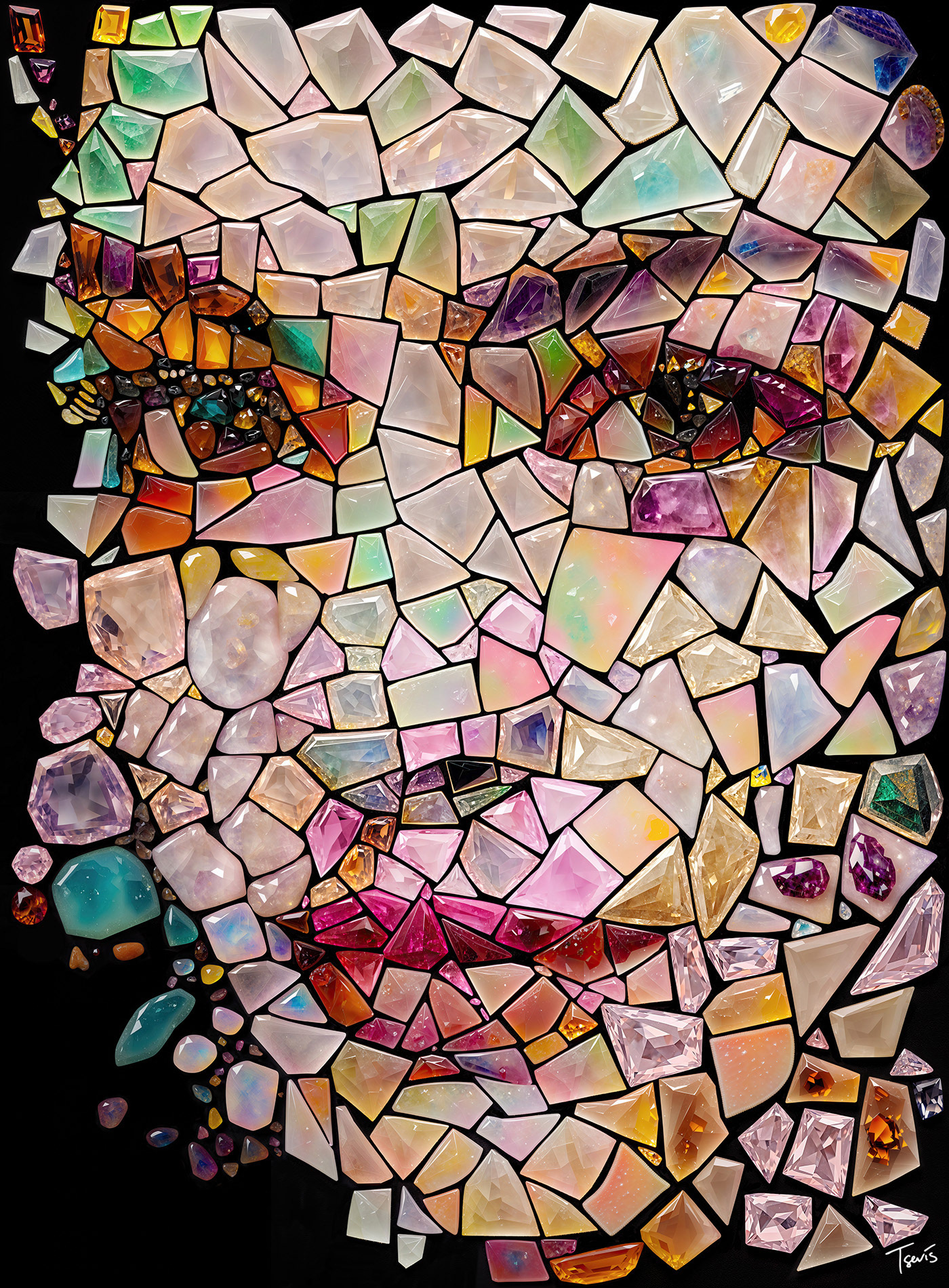 RnB music photomosaic photocollage celebrity tribute Digital Mosaic Entertainment Industry Gemstone Portraits hollywood star iconic women Mosaic Masterpieces