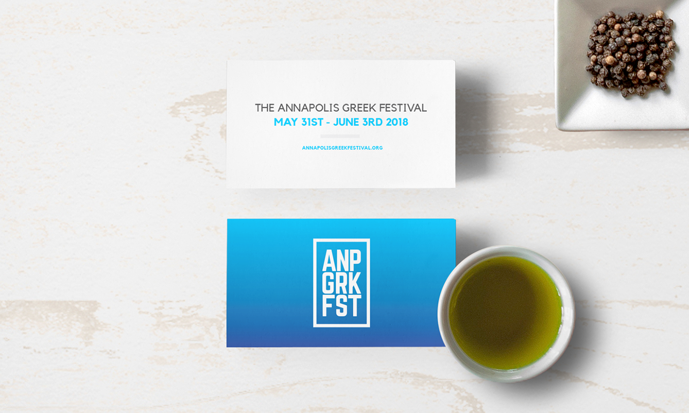 branding  design logo greek Food  festival restaurant blue fresh clear
