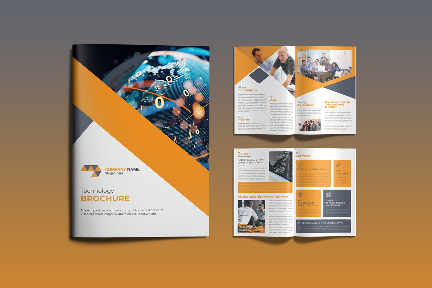brochure brochure design company profile corporate editorial magazine print design  Technology Brochure