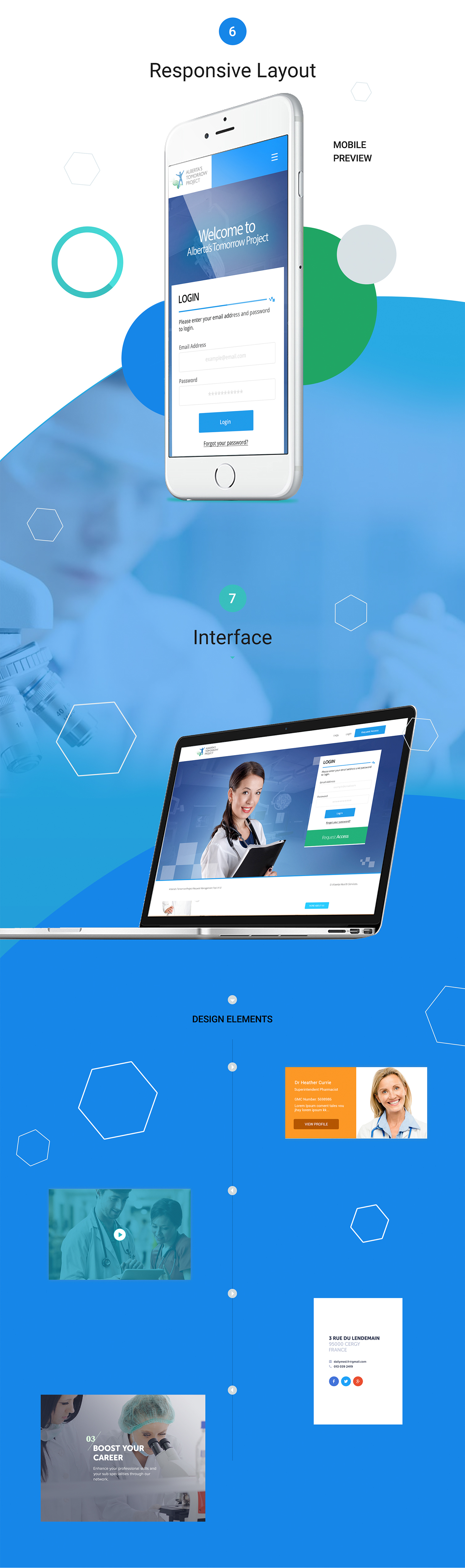 alberta design UI psd medical Website
