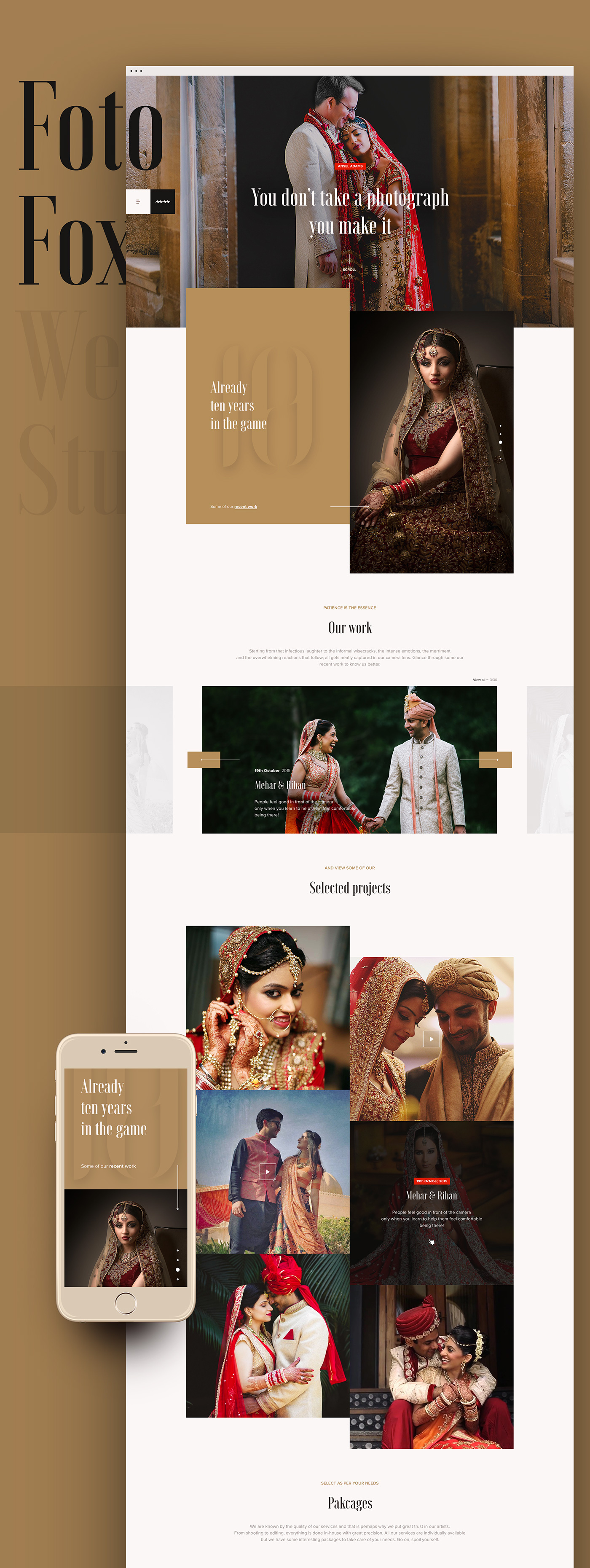 art direction  UI ux Website wedding studio graphic design  ui design Website Design indian wedding