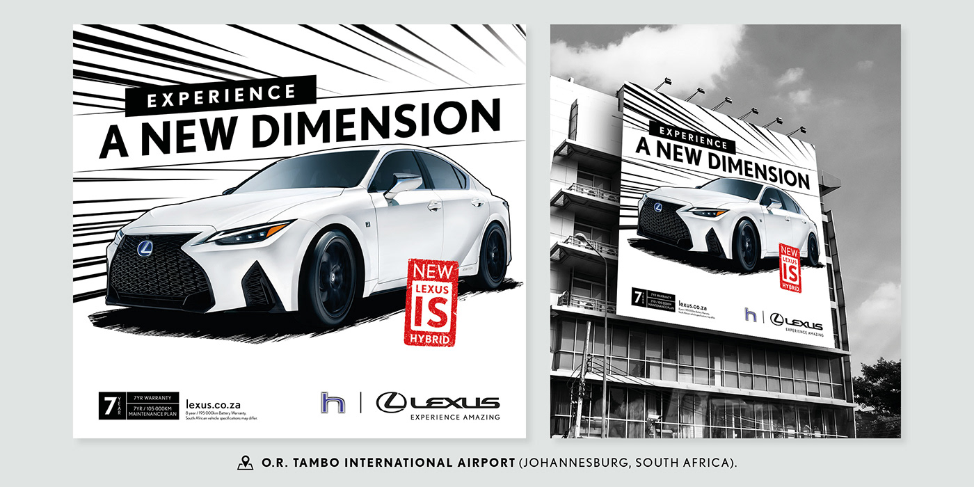 Advertising  anime art direction  automotive   hybrid japanese Lexus Lexus IS manga south africa