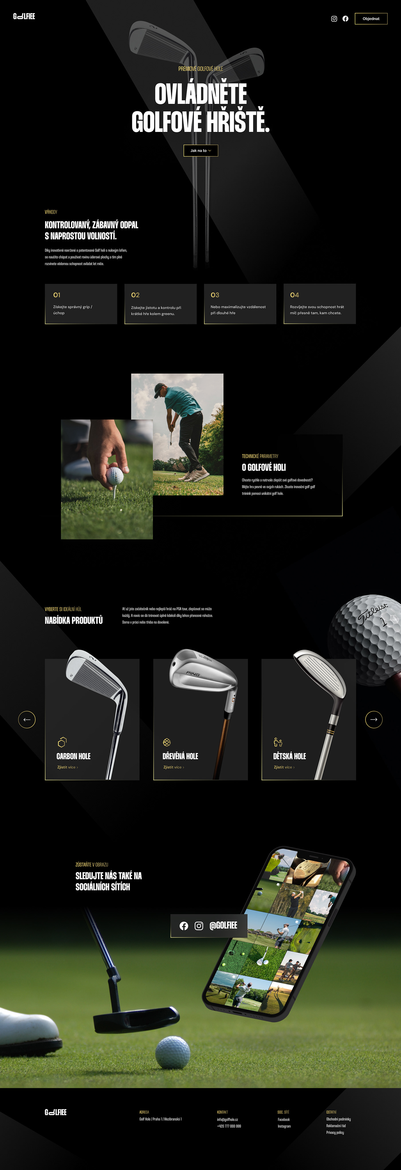 eshop golf Golf Club landing page UI ui design Web Webdesign Website Website Design