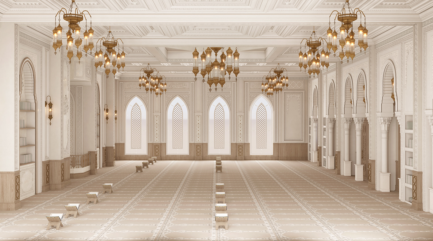 architecture visualization interior design  islamic mosque masjid muslim 3dmax vray mihrab