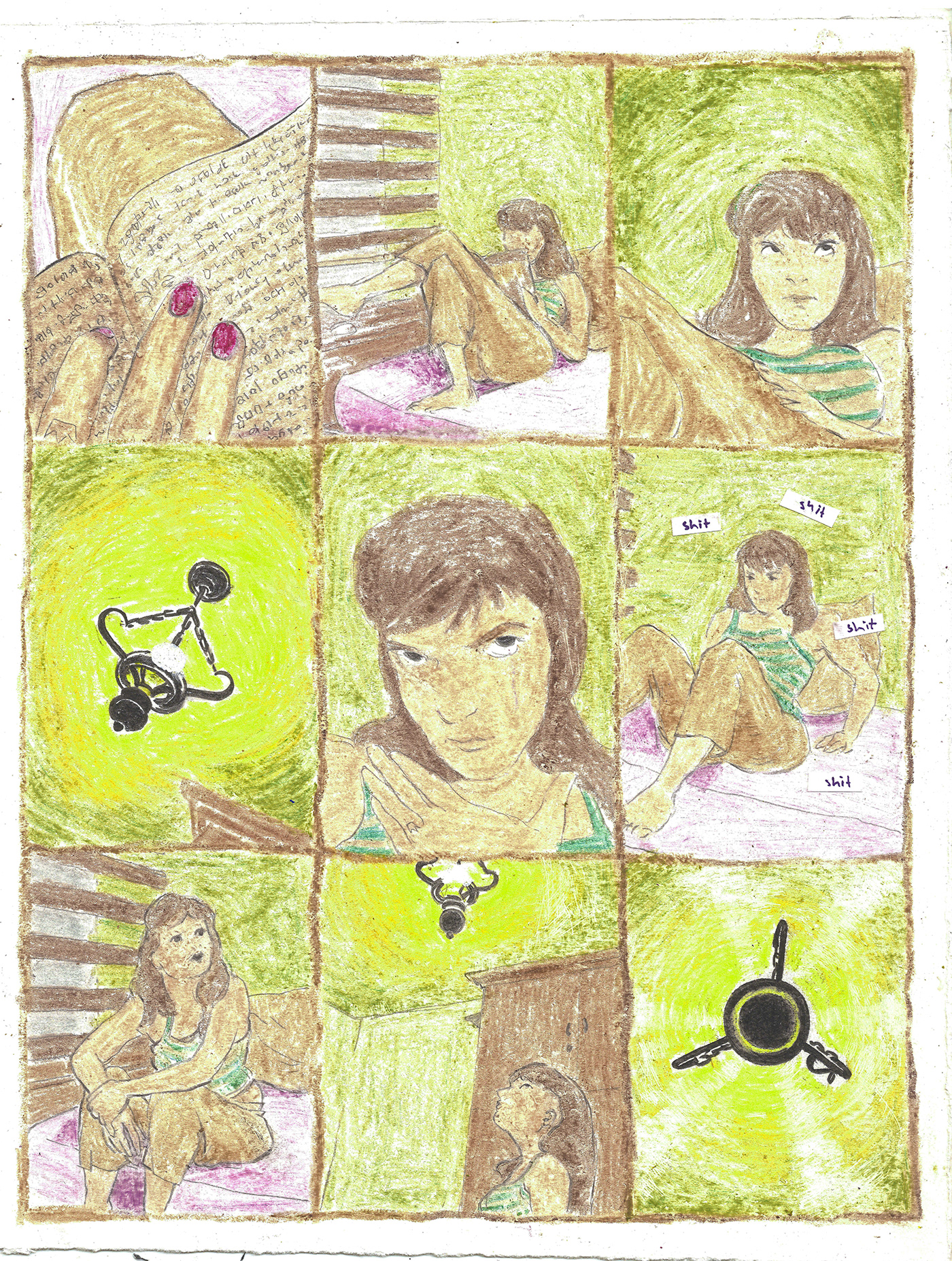 Comic Book Comic Story Crayola crayon Graphic Novel graphic story ILLUSTRATION  mini comic oil pastel storyboard