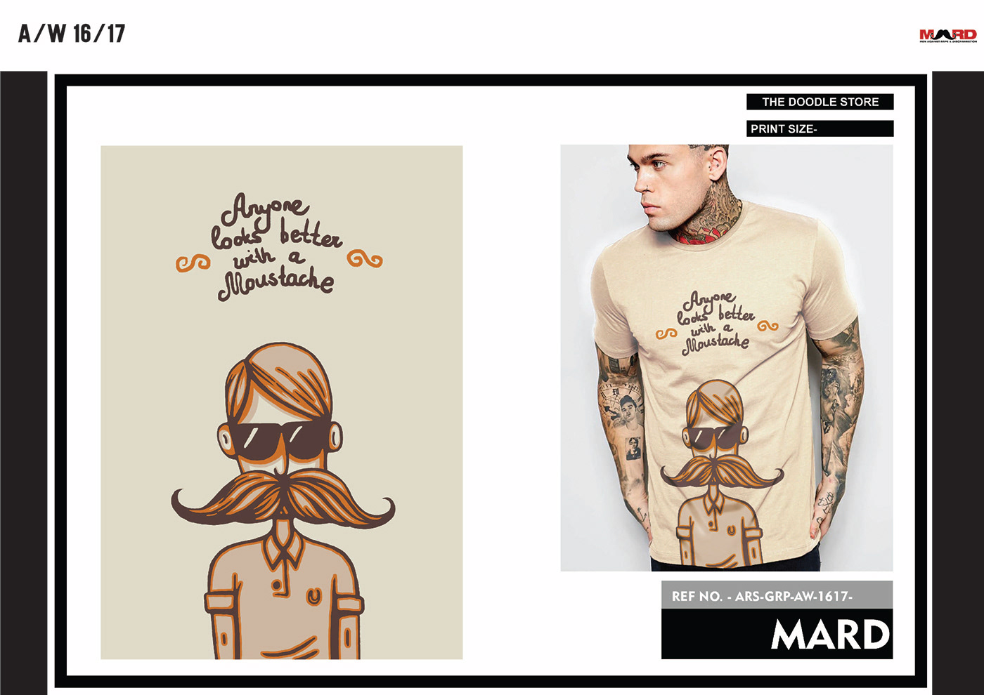 Casualwear graphic design  men's graphics men's prints Menswear moustache print design  quirky t-shirt graphics