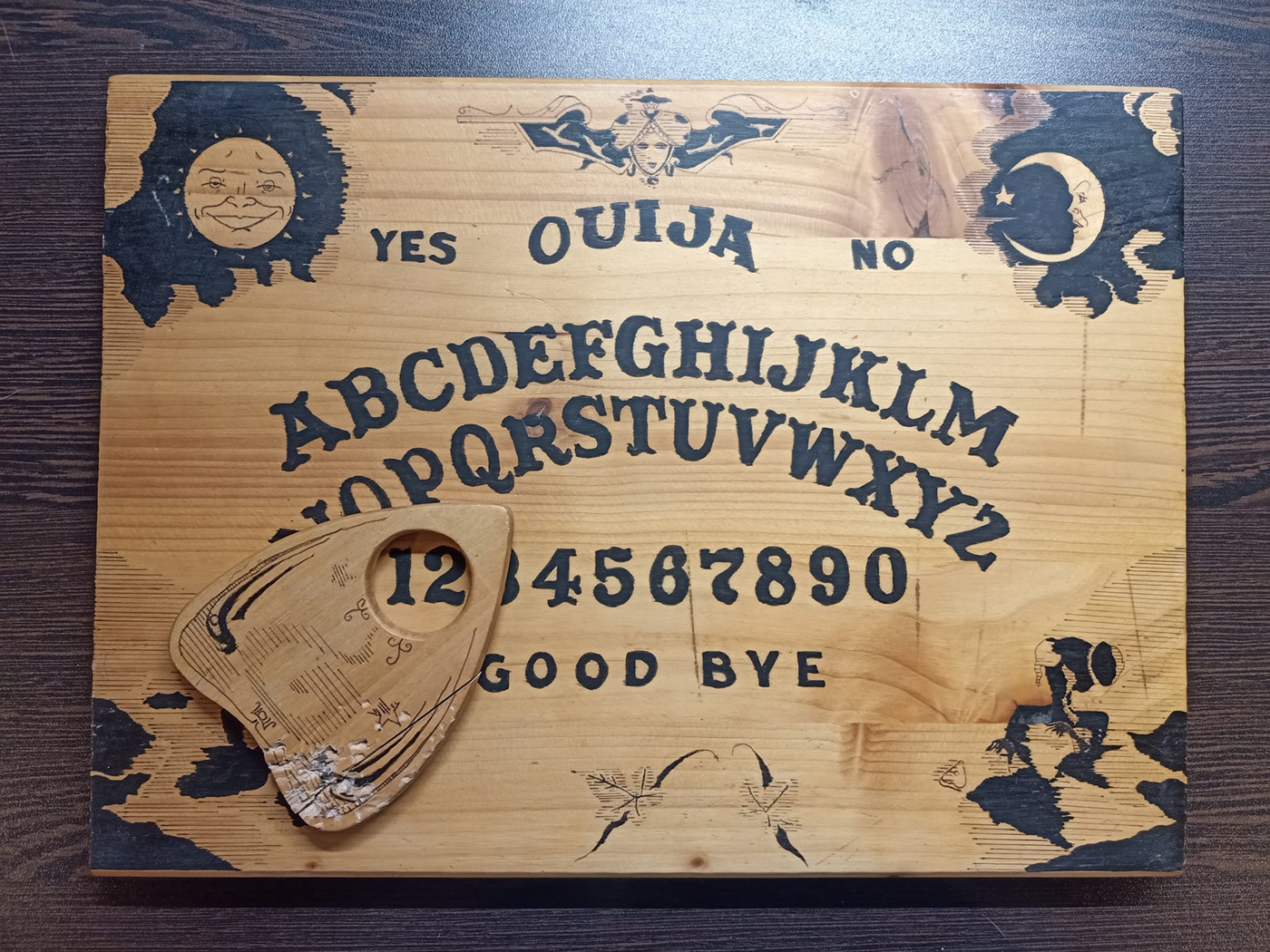 handmade ouija board wood