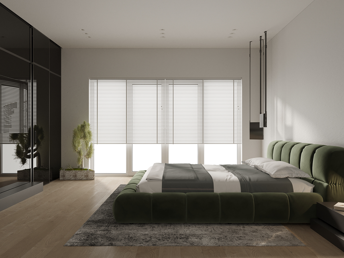 3ds max bedroom modern Render visualization