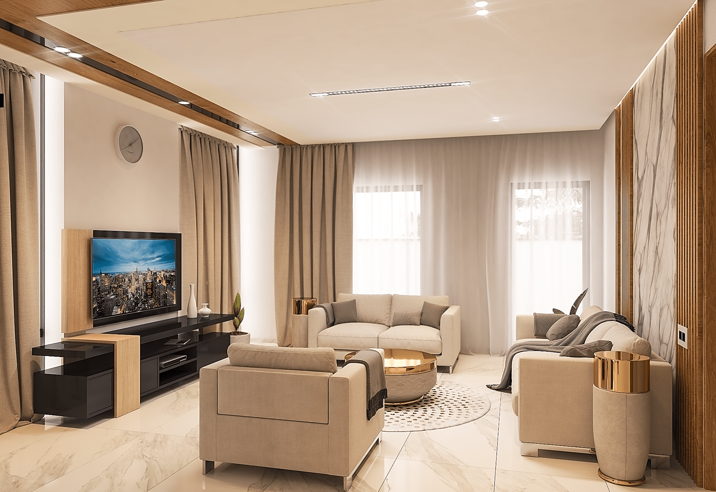 Interior Render of Living Room
Produced in 3ds Max and V-Ray.