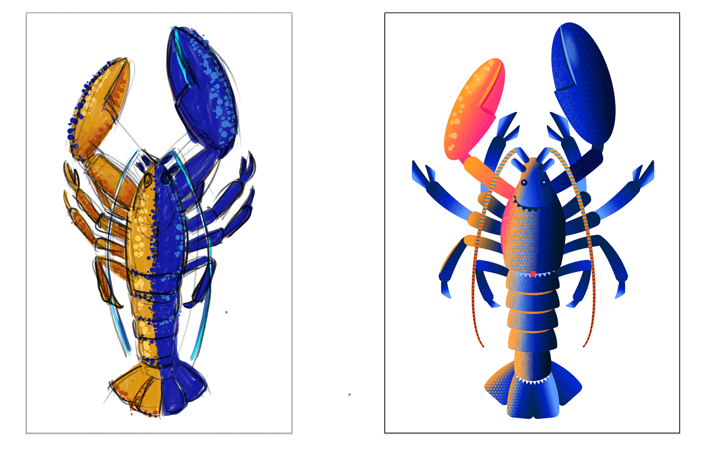 appearance blueanimalchallenge effects lobster Nature one anchor point vector organic texture