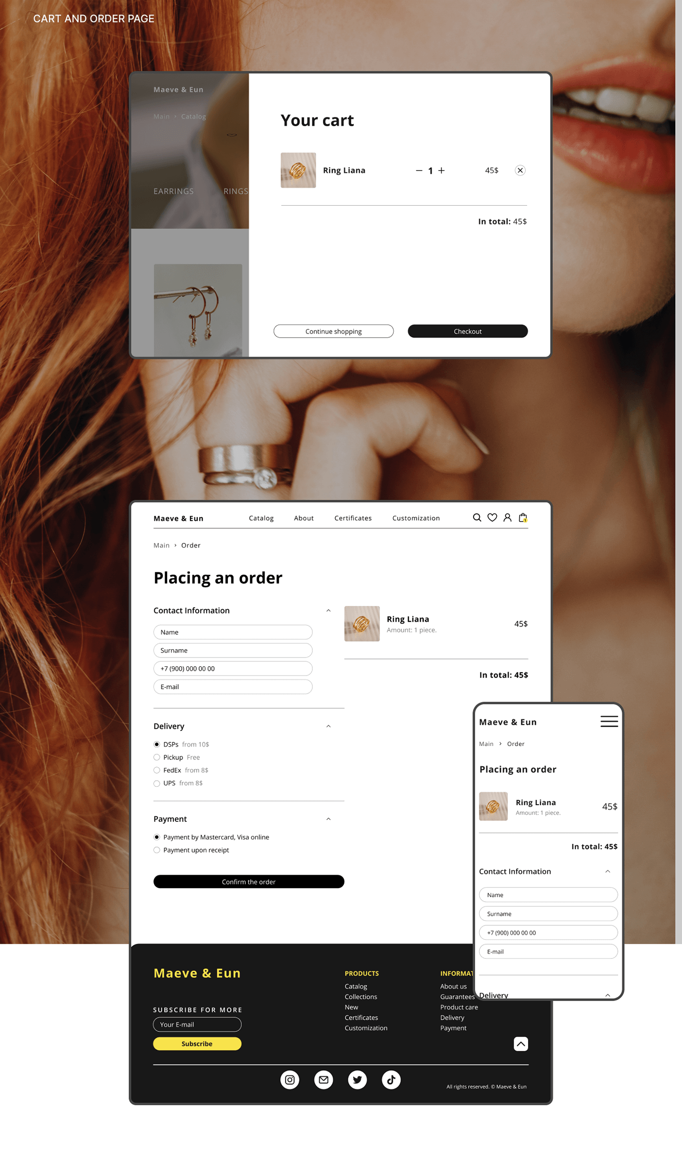 UX design UI/UX Web Design  e-commerce e-Commerce website online store Online shop jewelry Jewellery ring