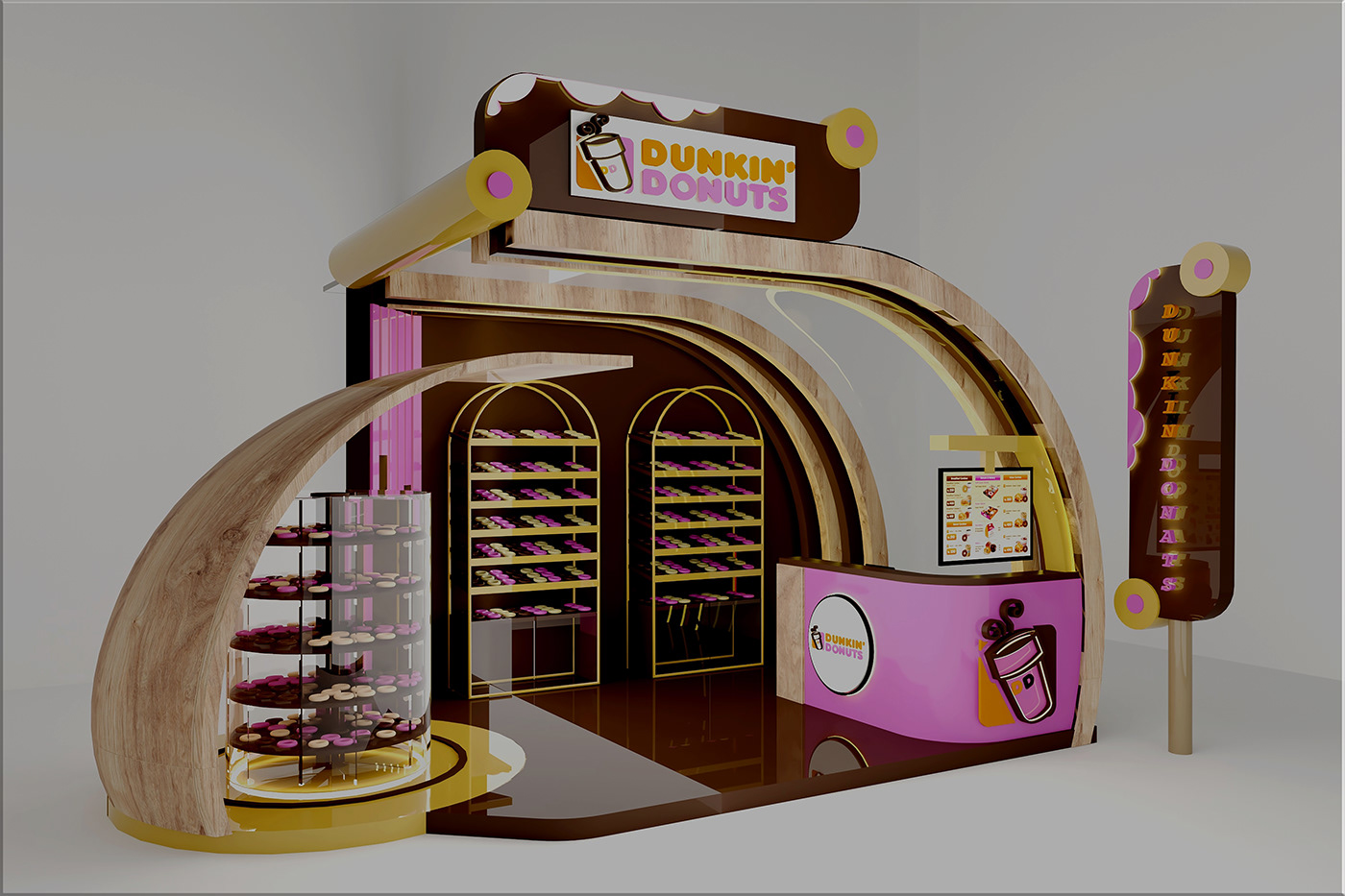 dunkirk donut sweet Donuts donut shop 3ds max Render vray Dunkin Donuts flavor