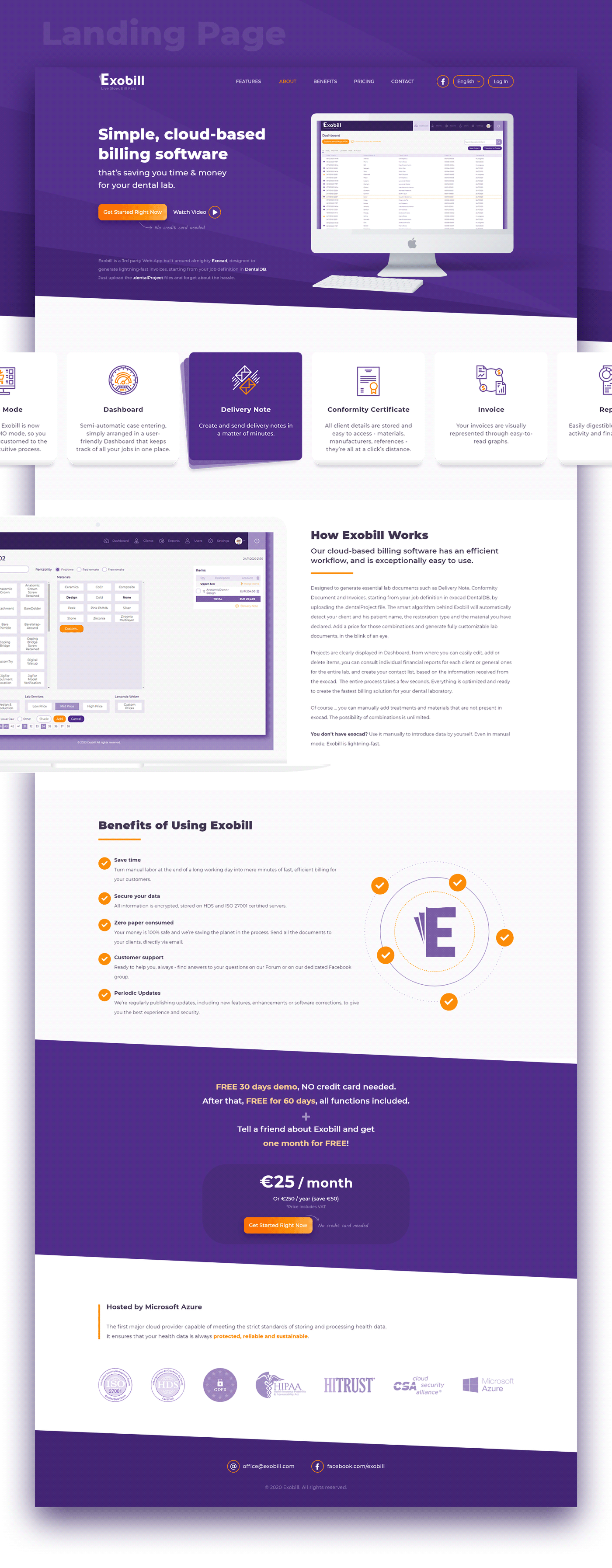 Clean Design dental graphic design  landing page Modern Design purple Responsive Design UI web app Web Design 