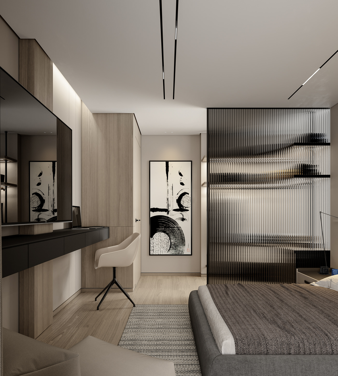 interior design  architecture luxury visualization CGI living room bedroom dinning room wood gold