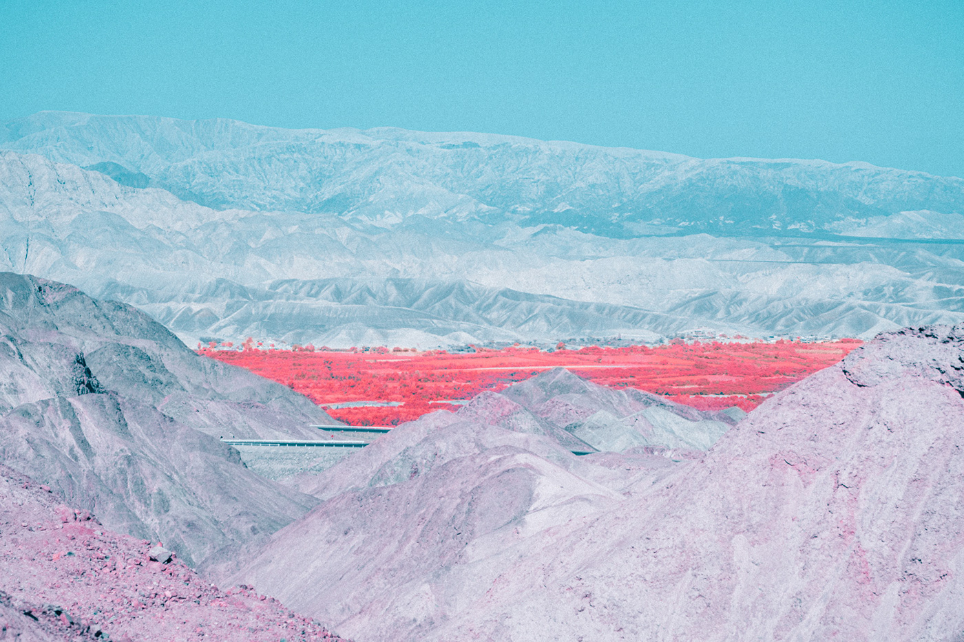america desert infrared invisible Landscape mountain Nature oasis peru surreal