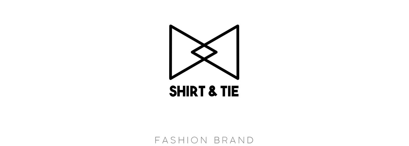 Logo Design fashion brand shirt & tie design black black and white