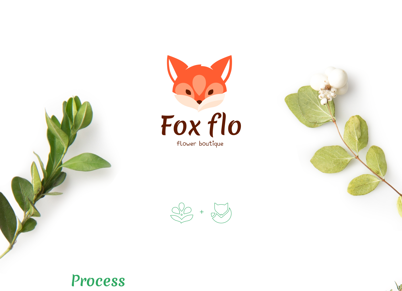 adobe illustrator branding  flower boutique flower logo form style FOX identity logo logo fox Logotype