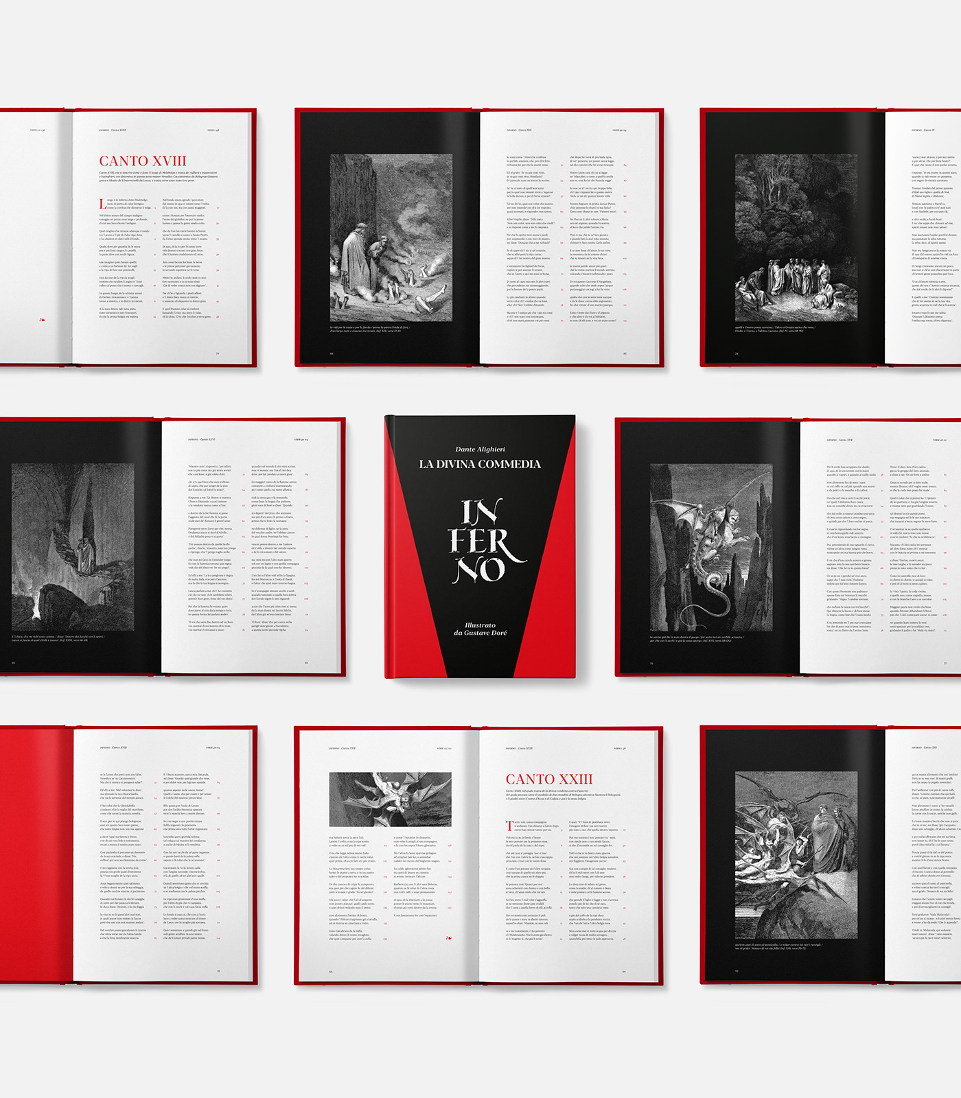 book design cover design dante editorial editorial design  gustave dore INFERNO Layout Design The Divine Comedy