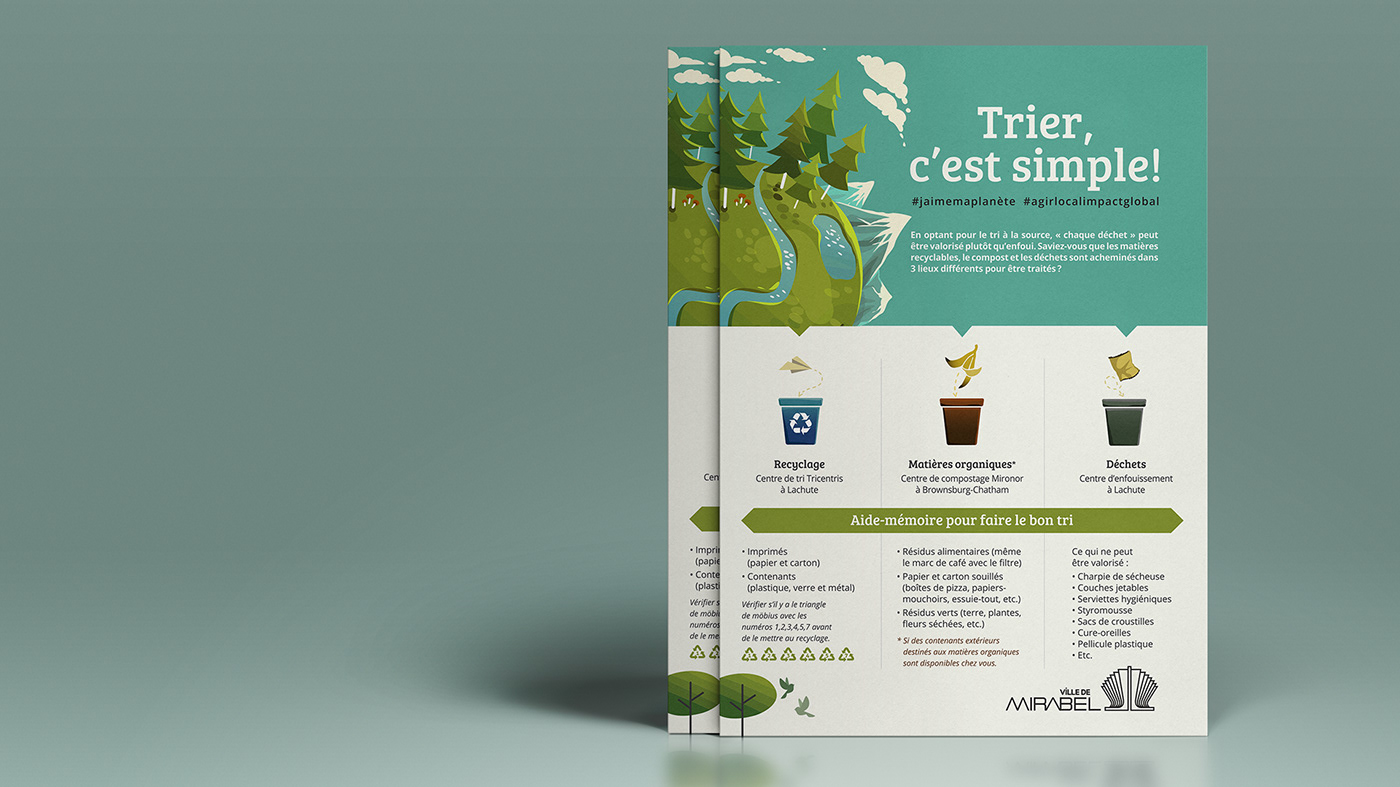 flyer feuillet Environnement recyclage recycling green