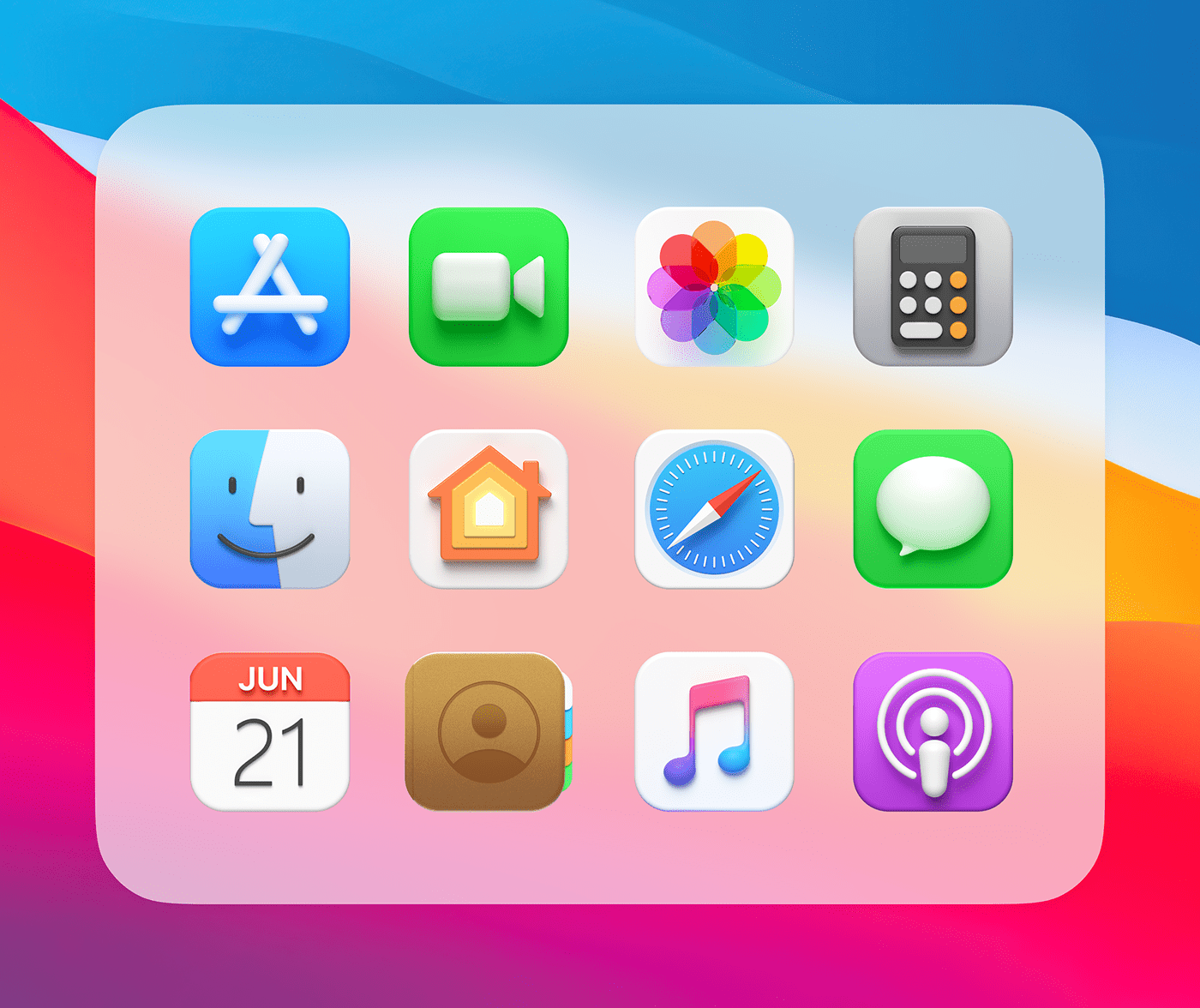 3D apple big sur c4d free freebies icons ios mac os icon UI