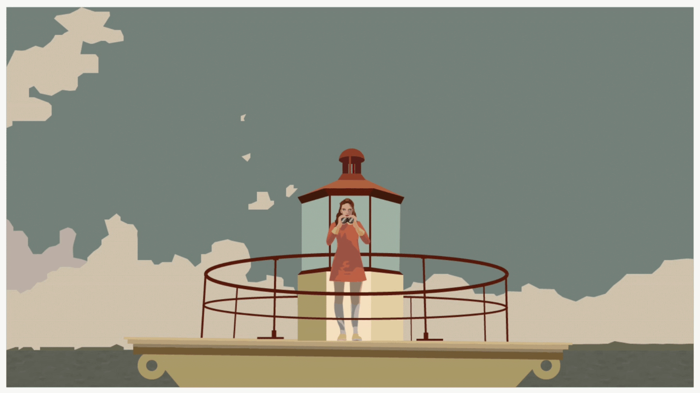 Fan Art Moonrise Kingdom wes anderson movie lighthouse field Vector Illustration rotoscoping