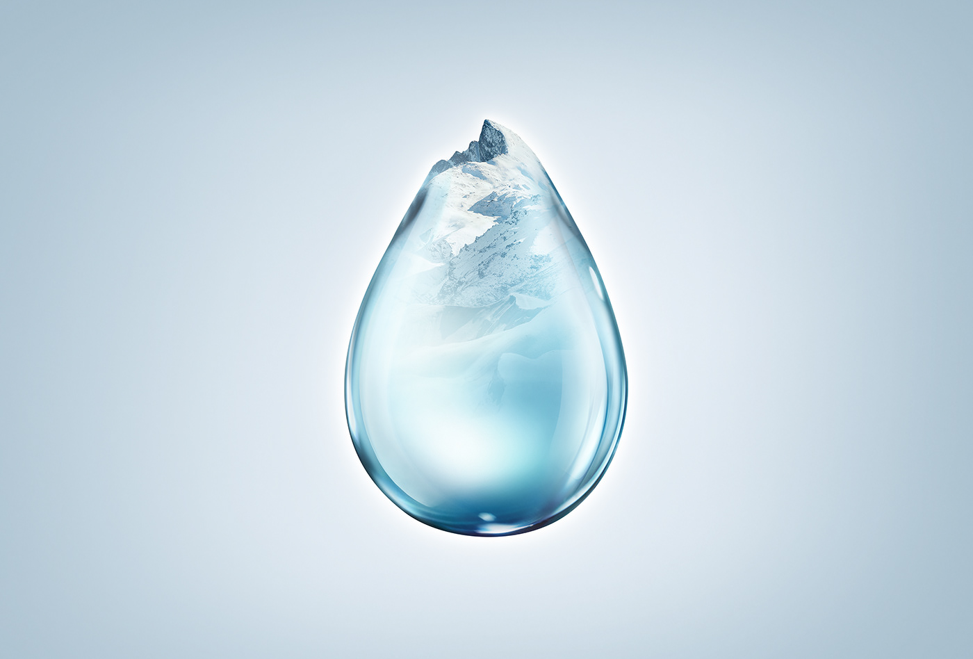 3D ads Advertising  blue campaign CGI drop Photography  retouch water