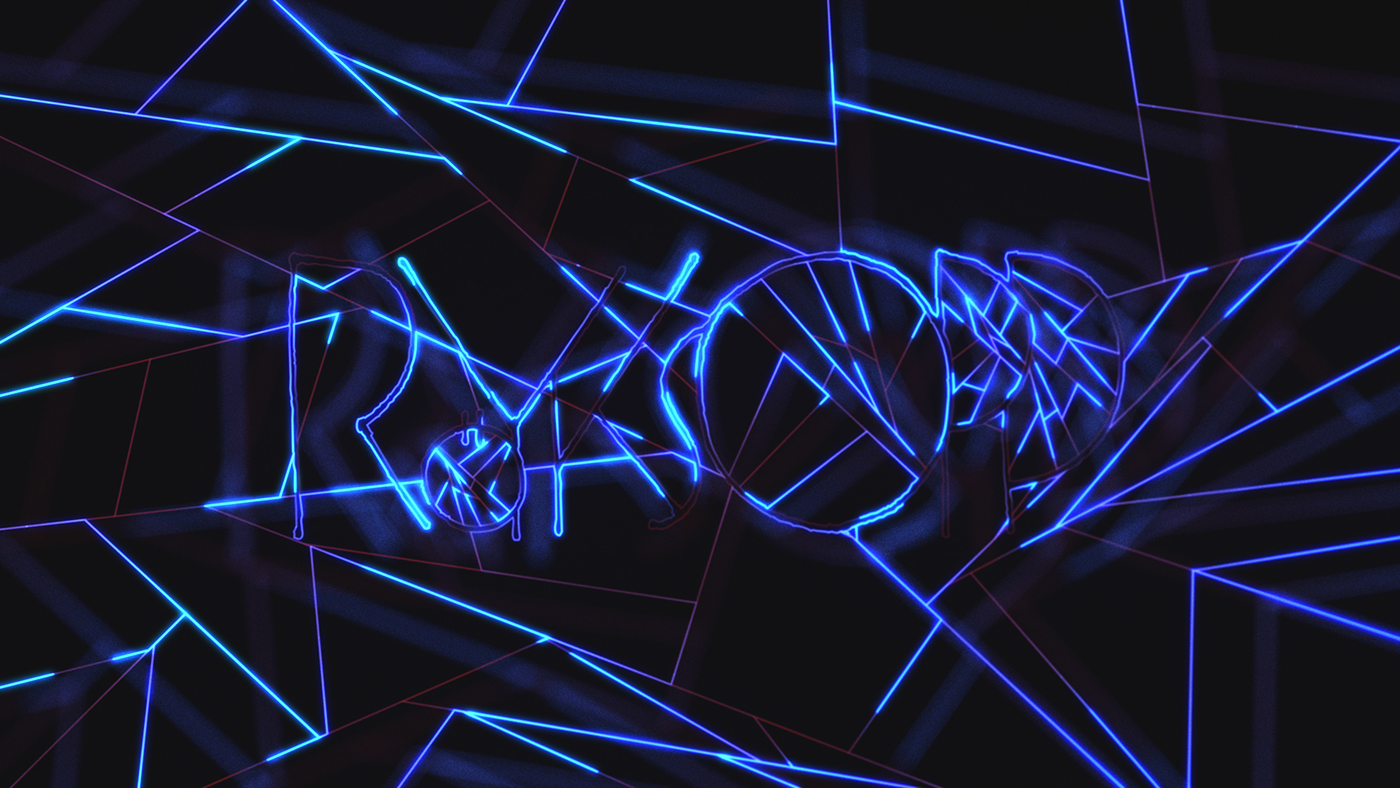 VJ video art scene background cinema 4d 3D content video backdrop music video skulls royksopp 2015 tour visuals neon glowing lights futuristic wireframe geometry