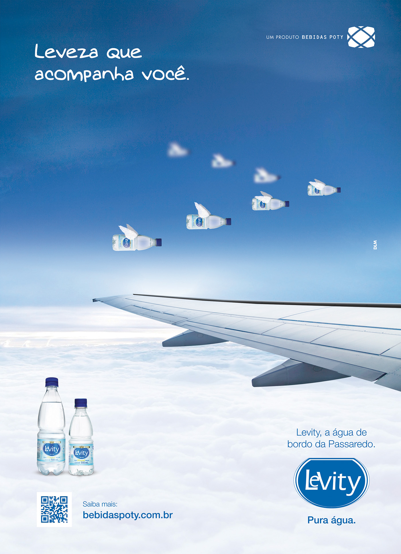 passaredo Avião levity agua leve nuvens anúncio Ilustração Direção de arte