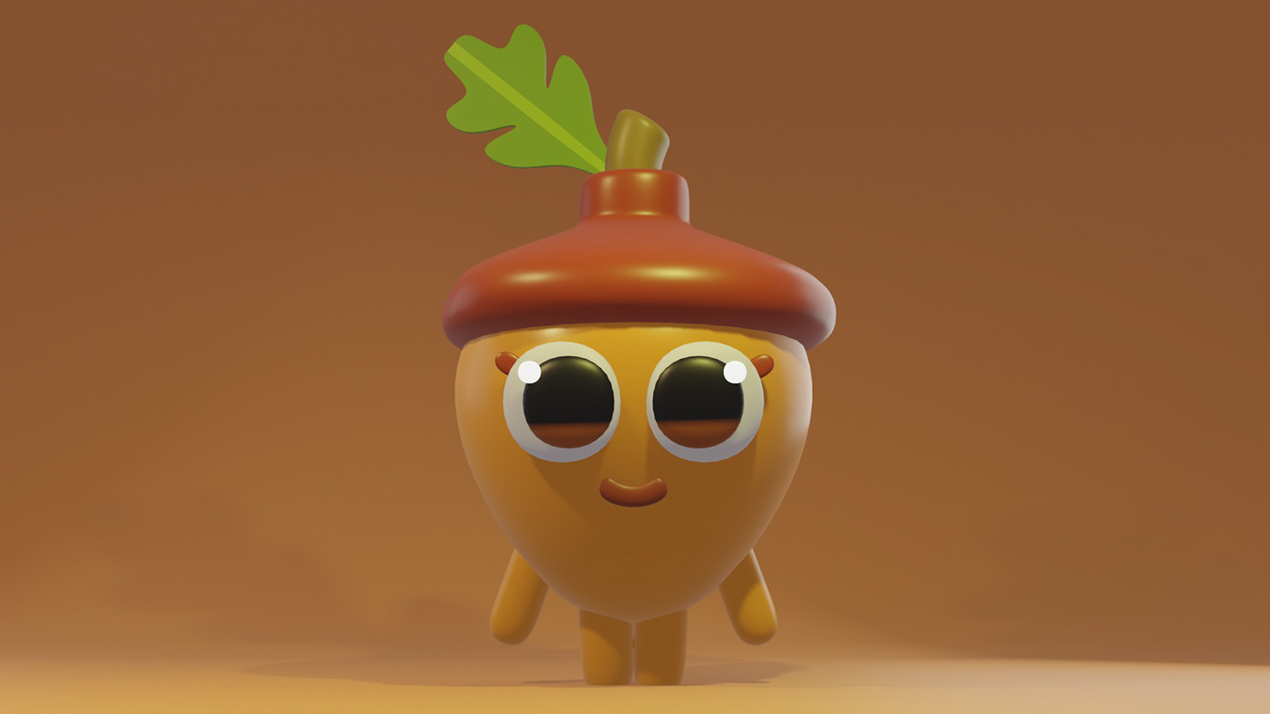 3D Render 3d modeling blender3d 3d art blender character 3d acorn character acorn Modling & rendering