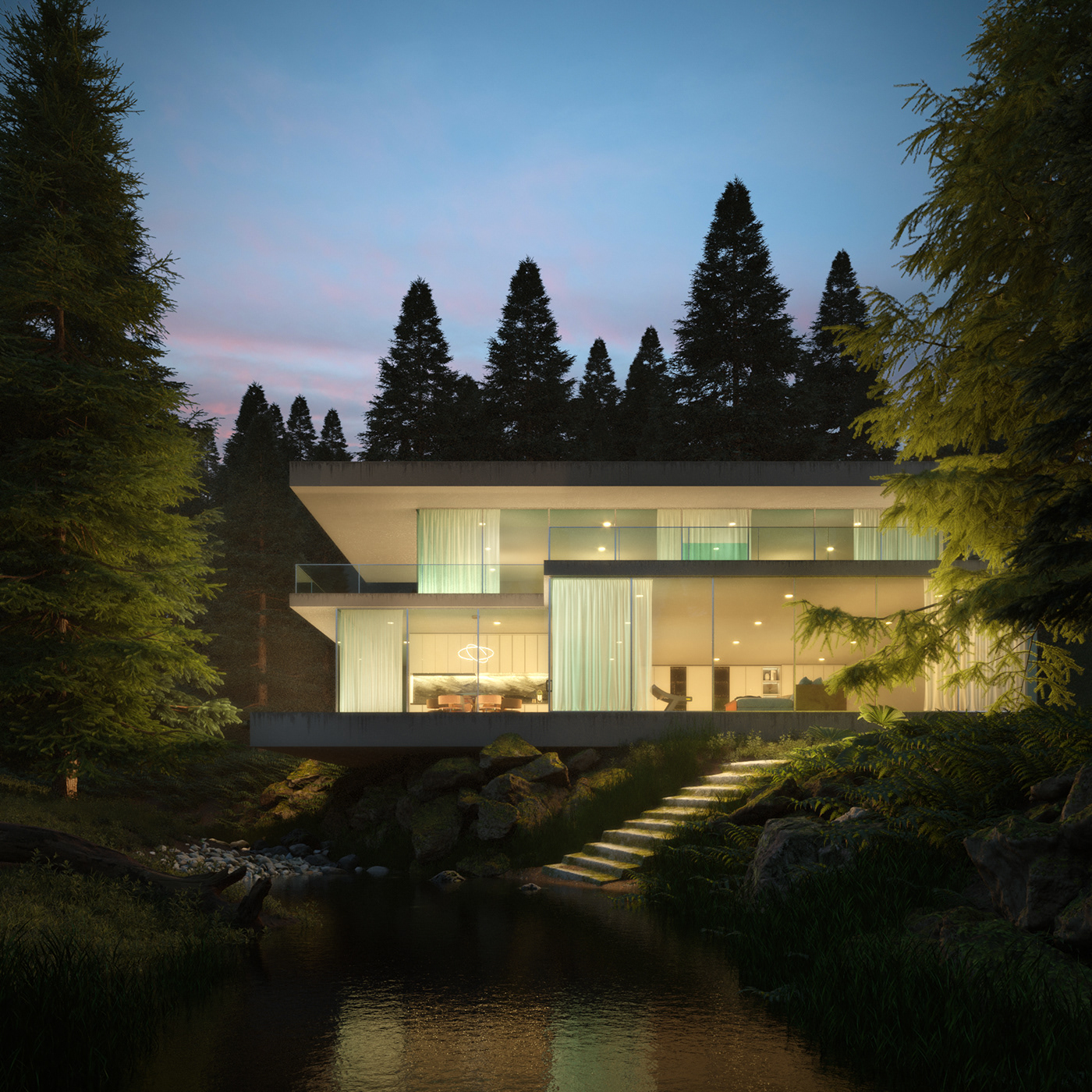 Outdoor architecture visualization 3D 3ds max corona exterior Nature Landscape