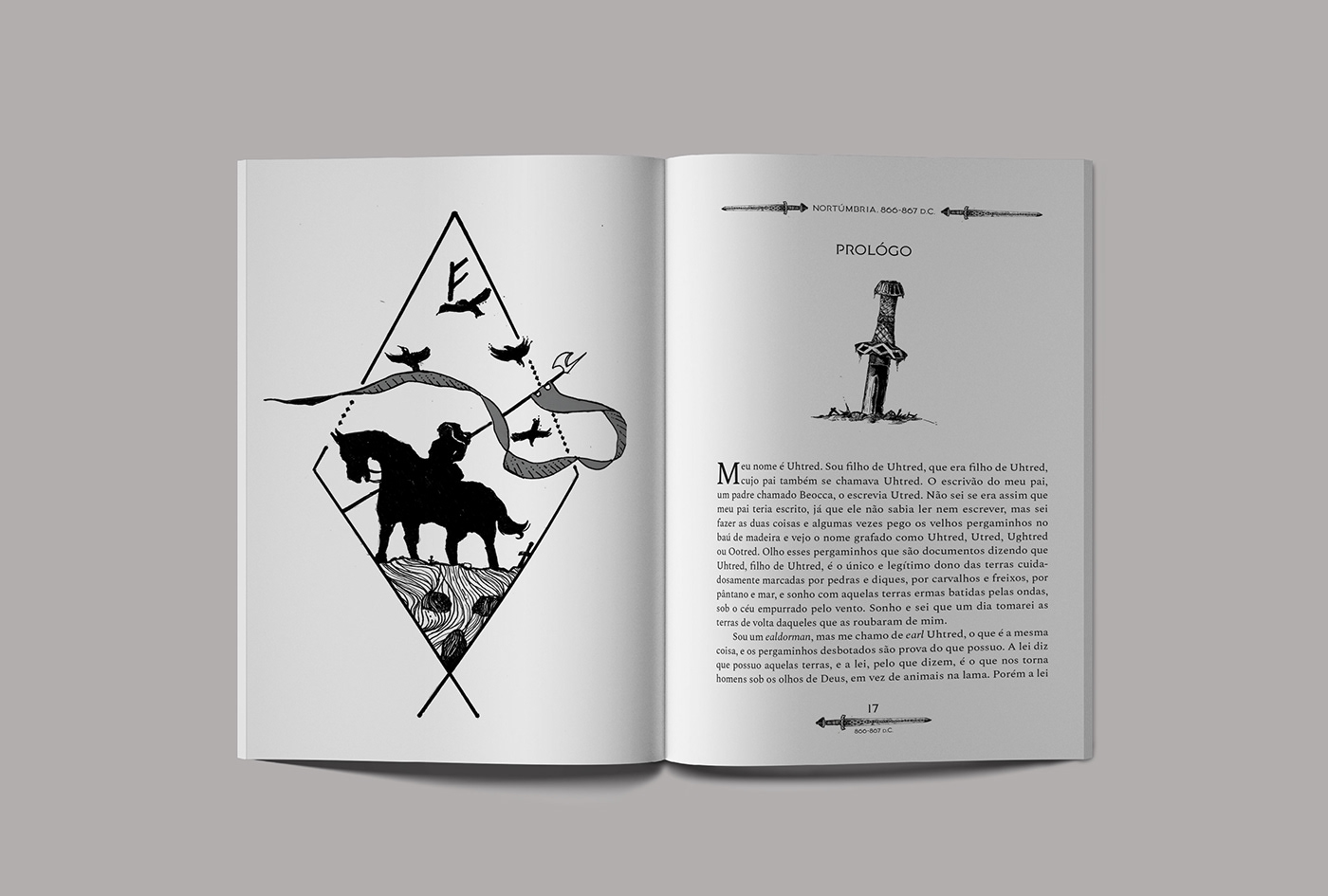 Ilustração Livro book editorial grafico design projeto grid nordic o último reino