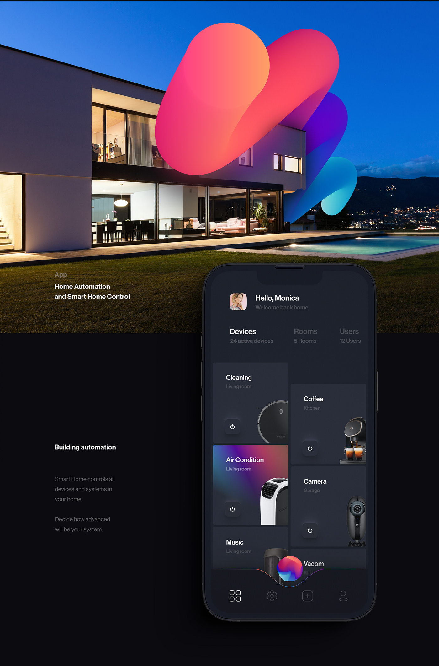 app design application mobile UI UI/UX user interface Smart Smart Home app modern