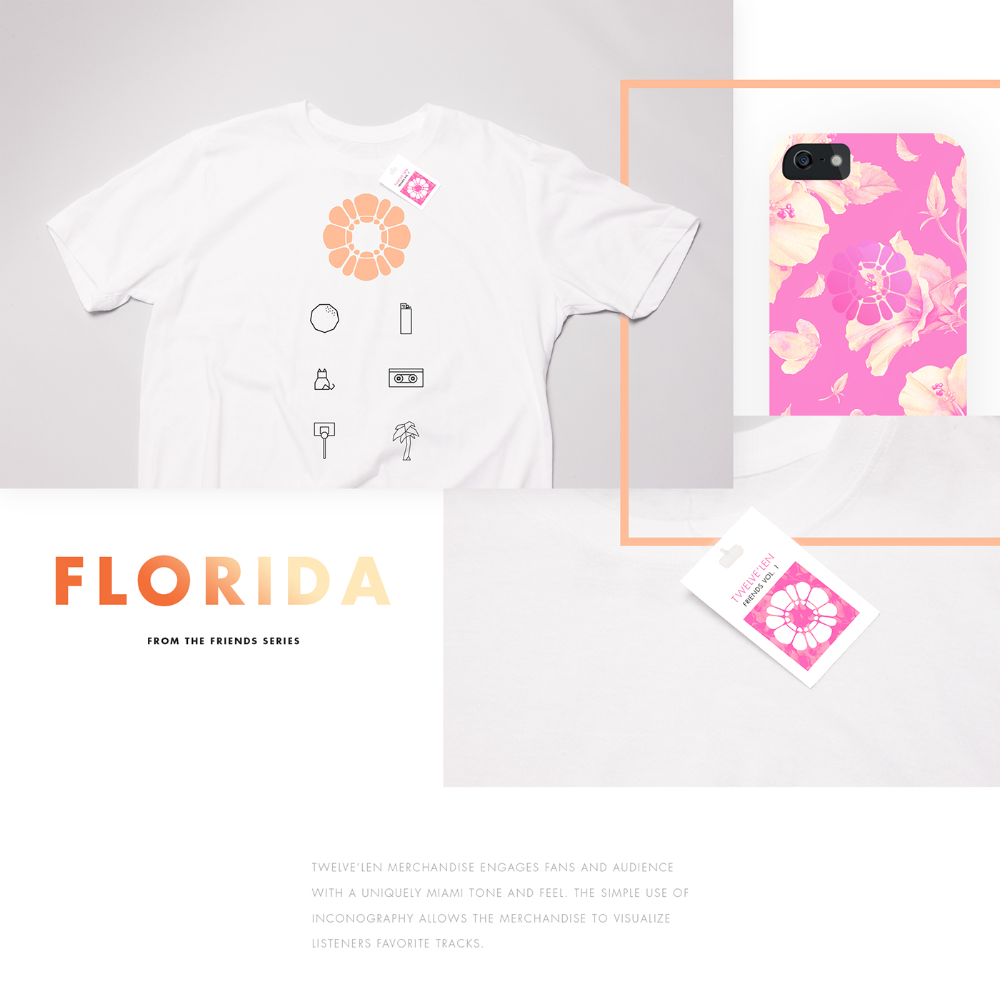 music Web iconography Clothing animation  visual identity pop pink flower logo