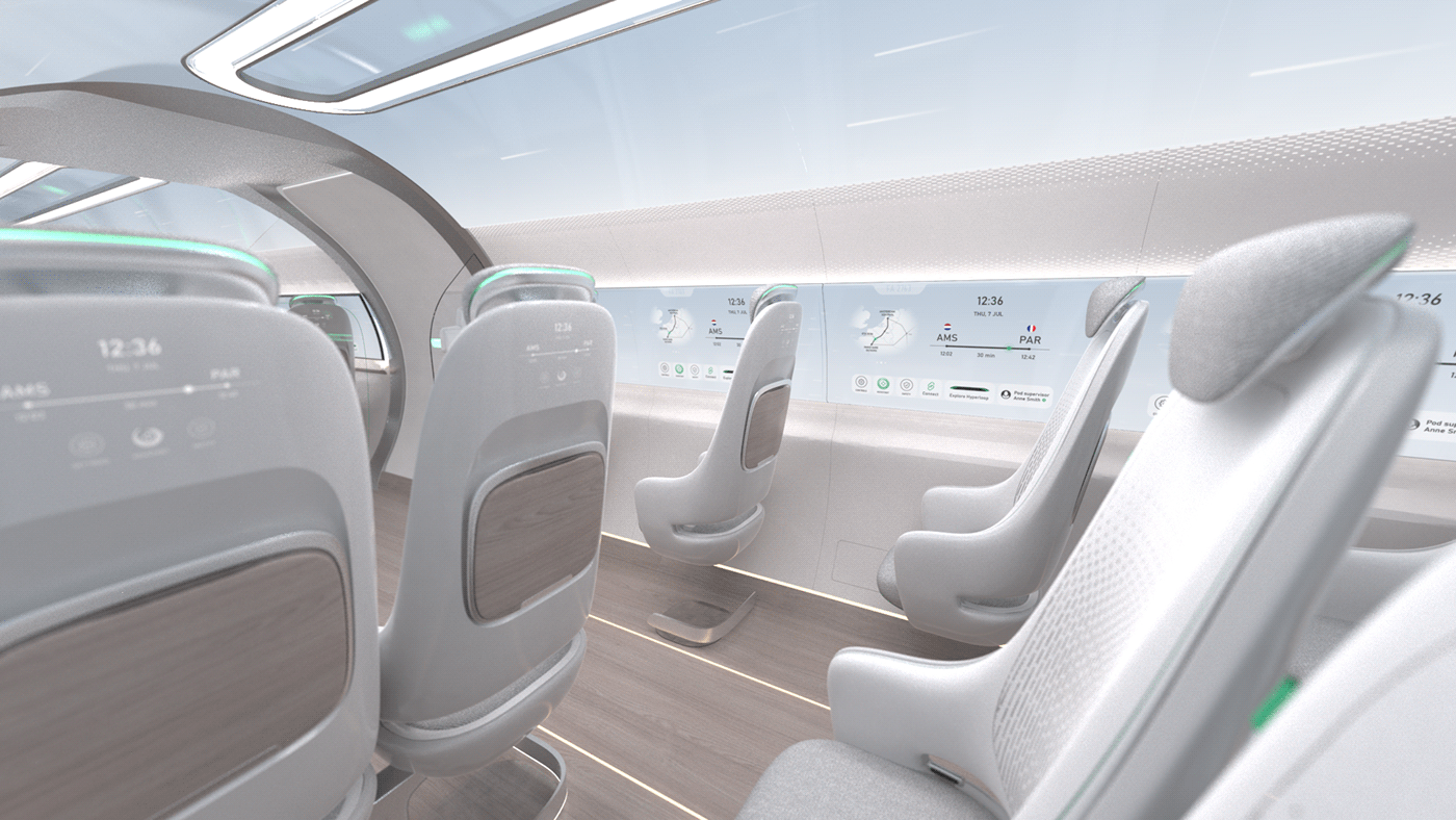 design future hyperloop Interior seat transportation automotive  